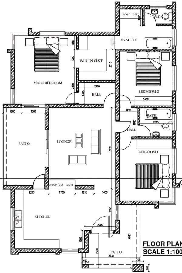 3 bedroom plan