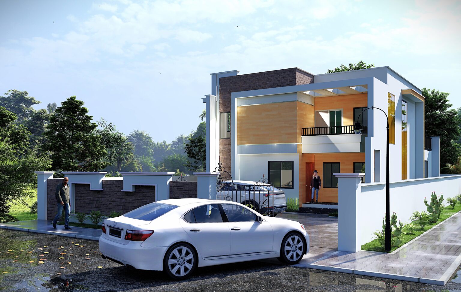 4-bedroom box house plans with rooftop balcony