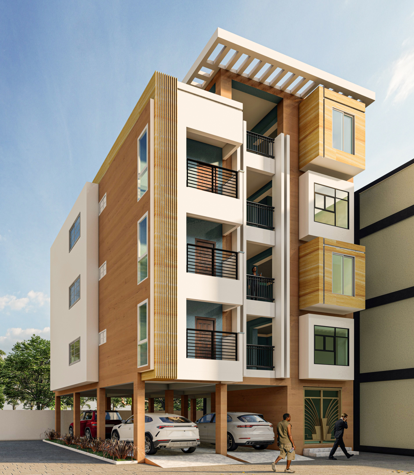 Studio apartments with rooftop access
